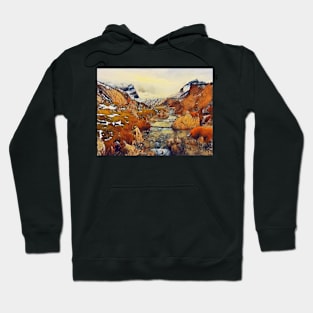 Snow topped mountain scenery Hoodie